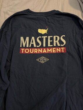 Men’s 2XL Masters Tee Shirt- 100% Cotton, Long Sleeve, Navy